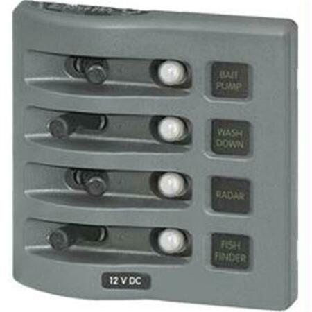 BLUE SEA SYSTEMS Blue Sea 4373 WeatherDeck Water Resistant Circuit Breaker Panel - 4 Position - Gray 4374